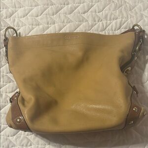 Coach Camel Leather Shoulder Bag